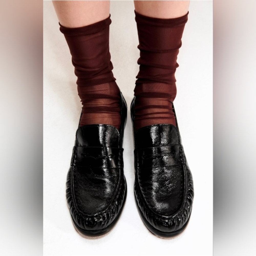 H&M Shiny Black LEATHER LOAFERS